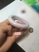 Load image into Gallery viewer, 54mm Certified 100% natural Type A olive green/white/purple/brown(FU LU SHOU) chubby jadeite jade bangle AX96-(5190)
