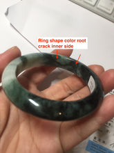 Load image into Gallery viewer, 54mm certified 100% natural Type A dark green white jadeite jade bangle AA43-5316
