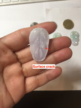 Load image into Gallery viewer, 100% natural type A  sunny green white purple jadeite jade leaf pendant group PB46
