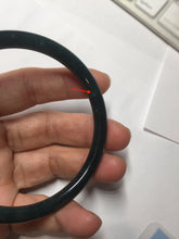 Load image into Gallery viewer, 60mm Certified Type A 100% Natural dark green/blue/gray with Guatemala slim round cut Jadeite bangle BG205-8850

