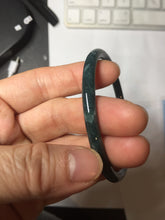 Load image into Gallery viewer, 58.5mm Certified Type A 100% Natural dark green/blue/gray Guatemala slim round cut Jadeite bangle PH11-2325
