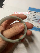 Load image into Gallery viewer, 50.5mm certified 100% natural Type A light green/gray/purple jadeite jade bangle PD201-2387

