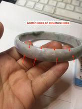 Load image into Gallery viewer, 78.5mm certified Type A 100% Natural light green sunny green purple white plus size flat style Jadeite Jade bangle J131-2213
