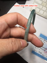 Load image into Gallery viewer, 57.6mm Certified Type A 100% Natural dark green/blue/gray with Guatemala slim round cut Jadeite bangle PJ91-3451
