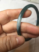 Load image into Gallery viewer, 59mm Certified Type A 100% Natural light black/green/gray Guatemala slim round cut Jadeite bangle PJ75-0694
