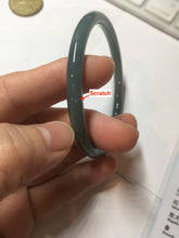 Load image into Gallery viewer, 55.4mm Certified Type A 100% Natural dark green/blue/gray with Guatemala slim round cut Jadeite bangle PE54-7045
