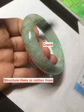 Load image into Gallery viewer, 59.5mm certified Type A 100% Natural sunny green Jadeite bangle AX76-6145
