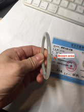 Load image into Gallery viewer, 50mm certified  100% natural Type A icy watery sunny green/purple/gary oval jadeite jade bangle PA158-2886
