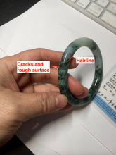 Load image into Gallery viewer, 56mm certified 100% natural Type A silent snow and green forest round cut jadeite jade bangle AA36-4282

