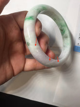 Load image into Gallery viewer, 60.6mm certified 100% Natural sunny green/white/purple/brown Jadeite Jade bangle AZ165-4034

