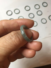 Load image into Gallery viewer, 18.1mm size 8 100% natural type A icy watery green/blue slim style Guatemala jadeite jade band ring group PE81
