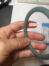 Load image into Gallery viewer, 63mm Certified Type A 100% Natural Light Blue Green Gray Ru Kiln Sky Celadon Blue (汝窑天青蓝) Guatemala Jadeite Jade Slim Round Bangle BS172-8648
