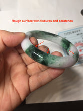 Load image into Gallery viewer, 55.5mm Certified 100% natural Type A Green &amp; Light Purple jadeite jade bangle PH246-0510
