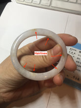 Load image into Gallery viewer, 47mm certified 100% natural Type A light purple white oval jadeite jade bangle PB63-3872
