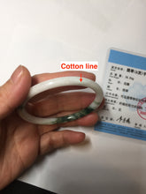Load image into Gallery viewer, 49mm certified 100% natural Type A dark green white camouflage color oval round cut jadeite jade bangle BG81-3935
