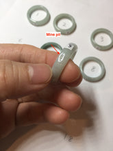 Load image into Gallery viewer, Size 6 1/2-10 1/2 100% natural type A light green white jadeite band ring group AA111

