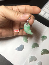 Load image into Gallery viewer, 100% Natural type A clear/ sunny green/ purple jadeite jade 3D fish Pendant BL71
