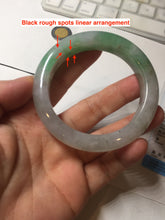 Load image into Gallery viewer, 53.5mm certified 100% natural Type A icy water sunny green/gray/black jadeite jade bangle BP157-5022
