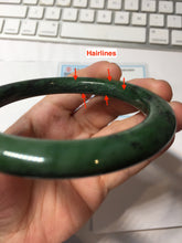 Load image into Gallery viewer, 56.6mm certified 100% Natural dark green/black nephrite (碧玉)  bangle HT168-5-3870

