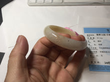 Load image into Gallery viewer, 51mm certified 100% natural Type A icy watery light green yellow white oval jadeite jade bangle PC19-6672
