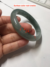 Load image into Gallery viewer, 58mm Certified type A 100% Natural oily dark green gray black(老油青) Jadeite bangle PE24-(2874)
