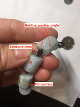 Load image into Gallery viewer, 54–66mm 100% Natural Type A light Green, White Gray Jadeite Cylinder Bead Bracelet PC244
