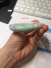 Load image into Gallery viewer, 60mm Certified Type A 100% Natural sunny green white Jadeite bangle PA263-3841
