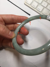 Load image into Gallery viewer, Sold, please don't order. Thanks. 64.7mm Certified type A 100% Natural light green round cut Jadeite bangle J143-(1947)
