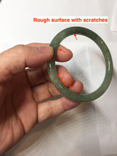Load image into Gallery viewer, 卖了 57.4mm Certified 100% natural Type A oily dark green/ gray/brown (老油青) slim round cut jadeite jade bangle PB321-0594
