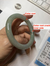 Load image into Gallery viewer, 55mm certified 100% natural Type A light green gray chubby round cut jadeite jade bangle PC100-9131
