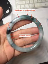 Load image into Gallery viewer, 55.6mm Certified Type A 100% Natural Dark Green Blue Gray Black Moonlit Ink (水墨月色) Round Cut Jadeite Jade Bangle AZ142-0750
