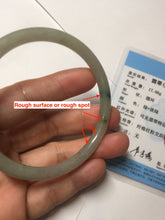 Load image into Gallery viewer, 56mm Certified Type A 100% Natural sunny green/black/gray with dark green floating flowers slim round cut Jadeite bangle PD78-5771
