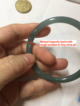 Load image into Gallery viewer, 54mm Certified Type A 100% Natural dark green/blue/gray with Guatemala slim round cut Jadeite bangle PE50-7019
