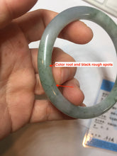 Load image into Gallery viewer, 57mm certified Type A 100% Natural dark green gray light purple round cut Jadeite Jade bangle PH214-3251
