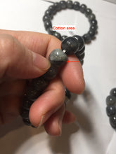 Load image into Gallery viewer, 9/10mm 100% Natural black sesame paste(芝麻糊青花) vintage style nephrite Jade bead bracelet HN30
