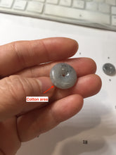 Load image into Gallery viewer, 15-18.4mm 100% natural black white jadeite jade(Wuji, 乌鸡) Safety Guardian Button donuts pendant PA250
