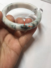 Load image into Gallery viewer, 59.5mm Certificated Type A 100% Natural White green red purple(FU LU SHOU) with green floating flowers Jadeite Jade bangle G110-9511

