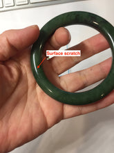 Load image into Gallery viewer, 57.5mm Certified 100% Natural Deep Pine Green/Black "Serene Ember Forest" Nephrite (red-skin nephrite 红皮碧玉) Bangle HT168-18-3922

