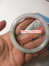 Load image into Gallery viewer, 56mm Certified Type A 100% Natural light green purple(春带彩) round cut jadeite Jade bangle AA81-4938
