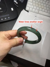 Load image into Gallery viewer, 56.3mm certified 100% Natural dark green black (碧玉) nephrite Jade bangle HT104-1584
