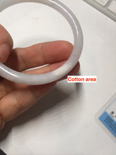 Load image into Gallery viewer, 55.5mm 100% natural Type A icy watery light purple white slim round cut jadeite jade bangle BM106-4527

