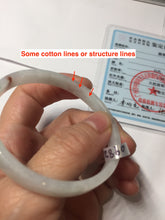 Load image into Gallery viewer, 47.6mm certified 100% natural type A light green red white(Forever Cinnabar in My Heart) thin square style jadeite bangle PH253-0982
