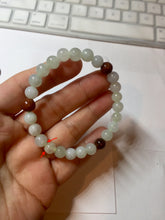 Load image into Gallery viewer, 6.8-7.2mm size 50-58mm 100% natural type A icy watery white brown jadeite jade beads bracelet PB76
