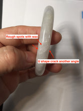 Load image into Gallery viewer, 56mm Certified Type A 100% Natural light purple white round cut Jadeite bangle BS128-4024

