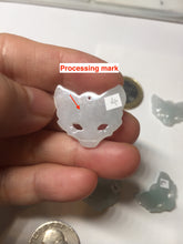 Load image into Gallery viewer, 100% natural type A white light green jadeite jade fox mask pendant necklace PD101

