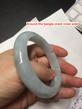 Load image into Gallery viewer, 55.2mm Certified Type A 100% Natural light green Jadeite Jade bangle E91-9415
