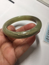 Load image into Gallery viewer, 56mm Certified Type A 100% Natural green yellow/sugar brown flying dandelions nephrite Jade bangle HN53-0479
