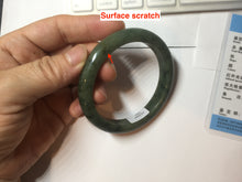 Load image into Gallery viewer, 51.5mm certified Type A 100% Natural dark green black oval Jadeite Jade bangle PB199-3352
