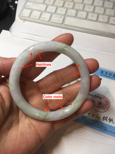 Load image into Gallery viewer, 55.3mm certified 100% natural Type A light green purple brown round cut jadeite jade bangle BS111-2543
