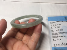 Load image into Gallery viewer, 47mm certified 100% natural type A icy watery oily dark green/gray(老油青) square style jadeite bangle PD27-5818
